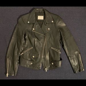 Zara genuine leather biker jacket